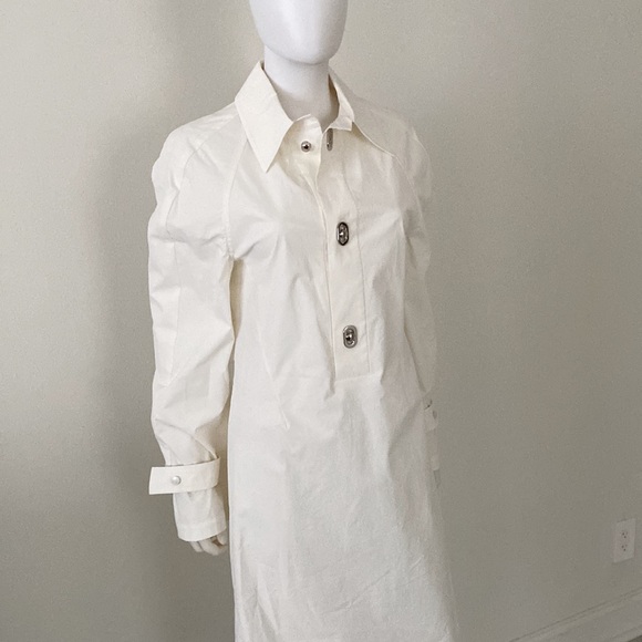BOTTEGA VENETA MIDI SHIRT WOMEN'S LONG SLEEVE DRESS WHITE NEW - Picture 10 of 15